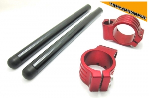 APRILIA TUONO 125 Demi Guidon 50 mm PROMO DG PROMO 50 MM ROUGE TUBE NOIR